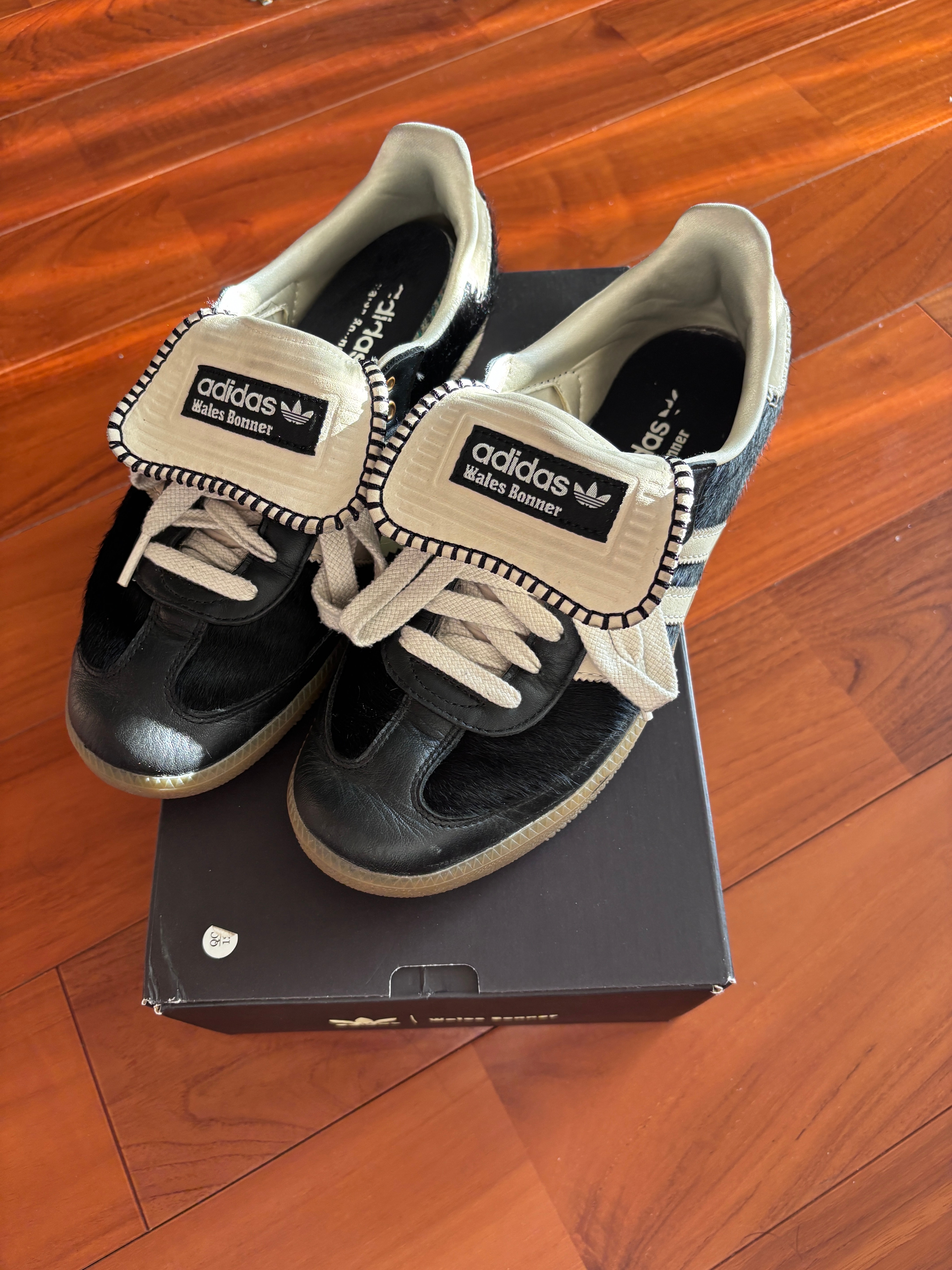 Wales Bonner × adidas Samba Pony Tonal Low "Core Black/Cream White"