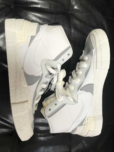 sacai × NIKE BLAZER MID "WHITE/WOLF GREY"