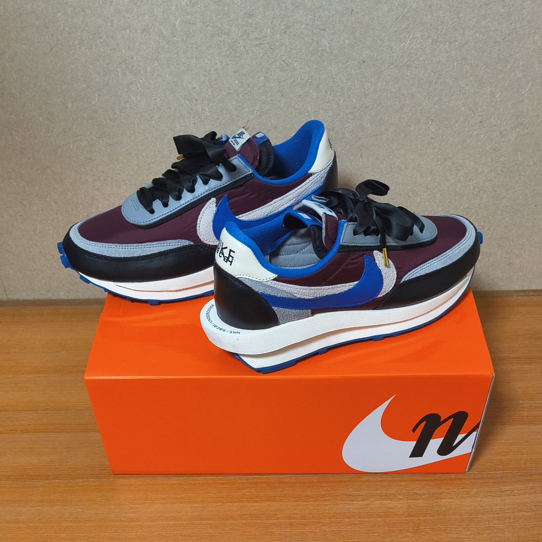 UNDERCOVER × sacai × Nike LD Waffle "Night Maroon/Pale Ivory-Ground Grey-Team Royal"