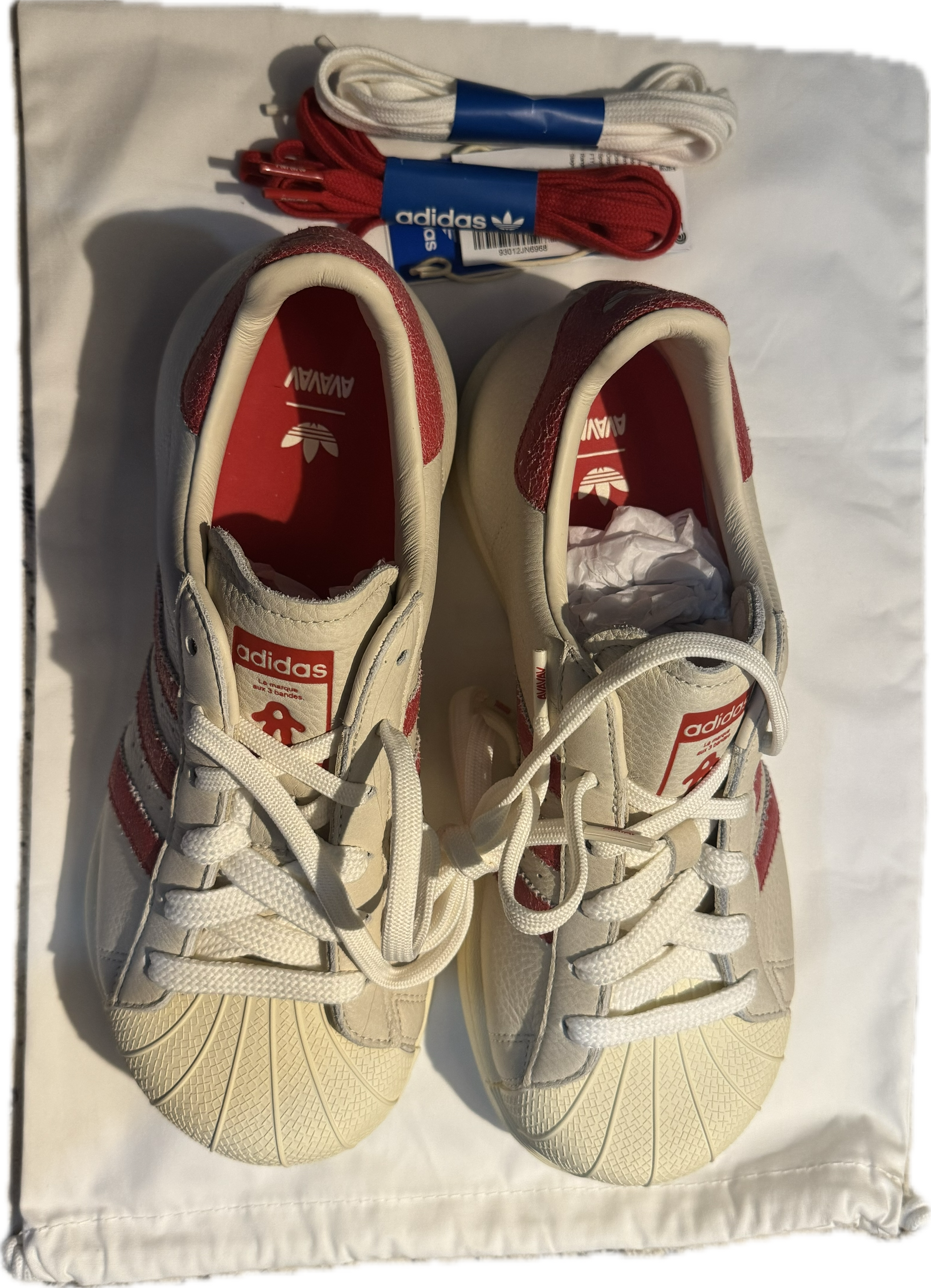 Avavav × adidas Women's Modified Superstar "Crystal White/Supplier Colour/Easy Yellow"