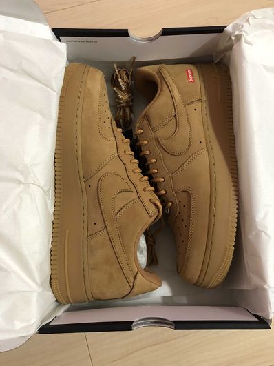 Supreme × Nike Air Force 1 Low "Flax/Wheat"