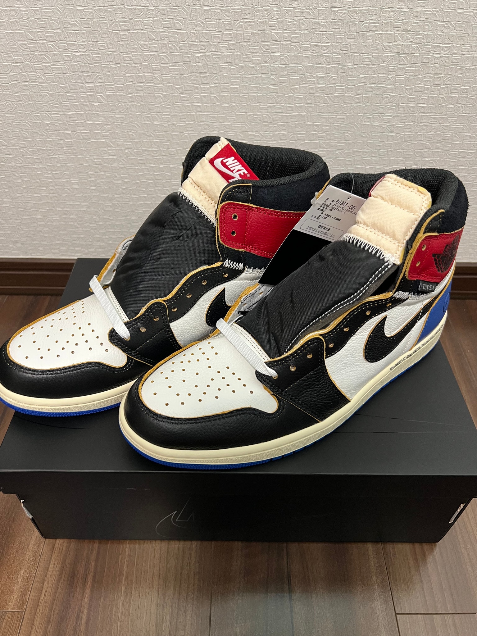 fragment design × UNION × Nike Air Jordan 1 High OG "Black/Varsity Red"