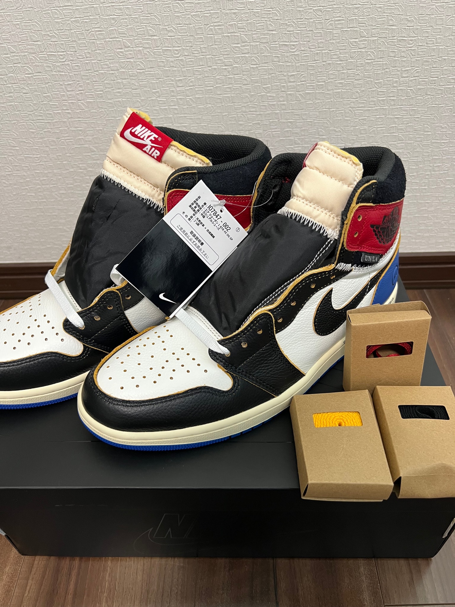 fragment design × UNION × Nike Air Jordan 1 High OG "Black/Varsity Red"