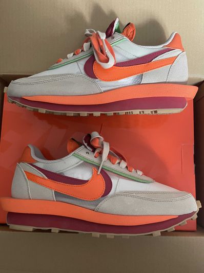 CLOT × Sacai × Nike LD Waffle "Orange Blaze"