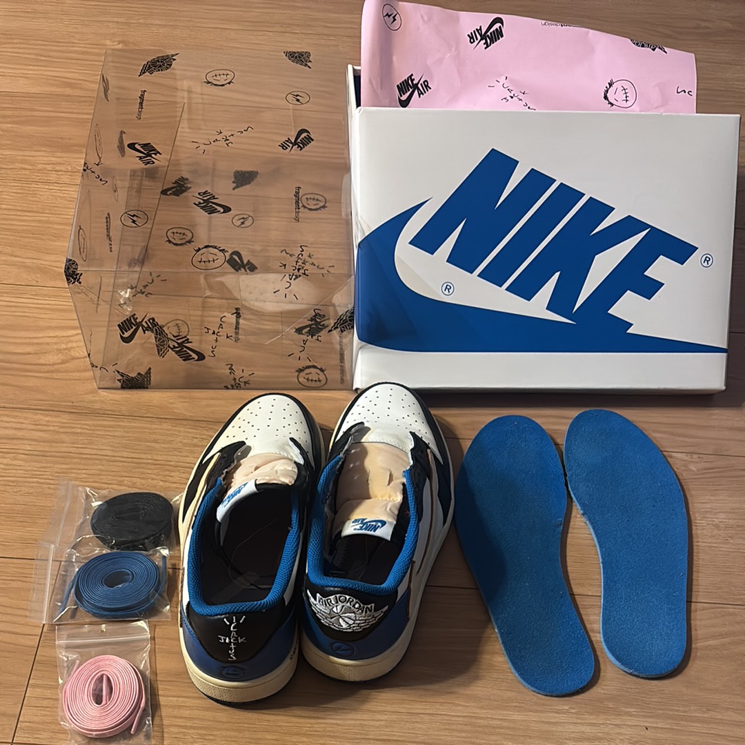 Travis Scott × fragment design × Nike Air Jordan 1 Low OG SP "Military Blue"