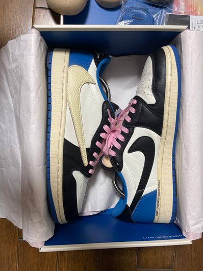 Travis Scott × fragment design × Nike Air Jordan 1 Low OG SP "Military Blue"