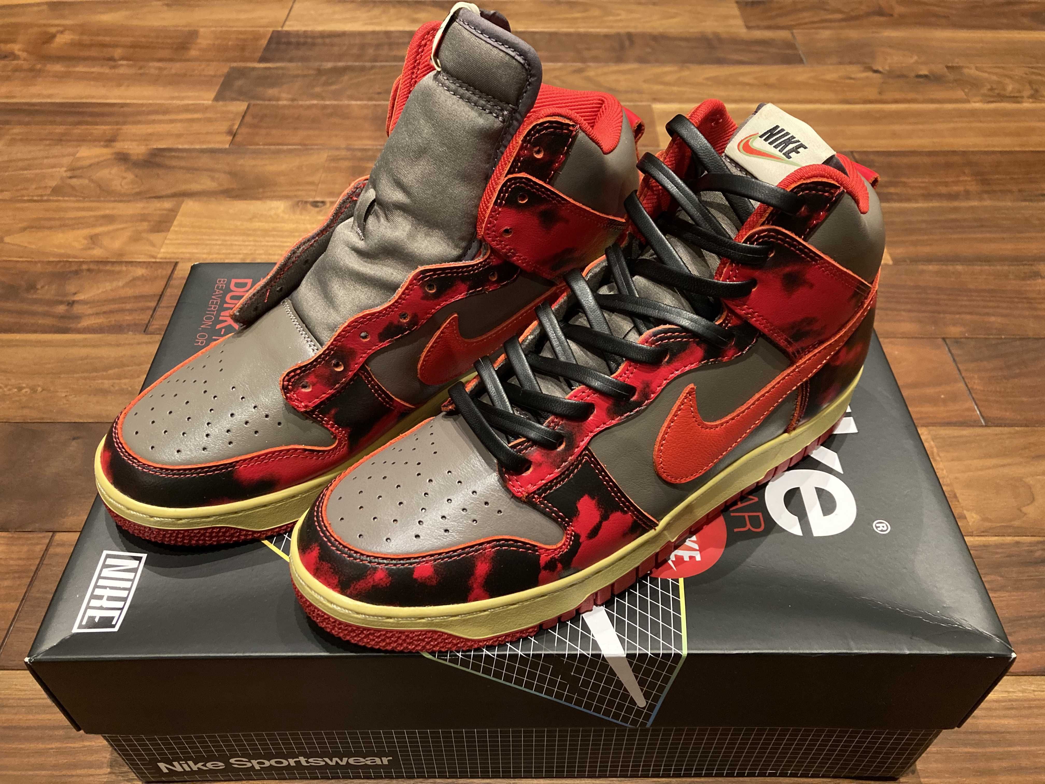 Nike Dunk High "Red Acid Wash"