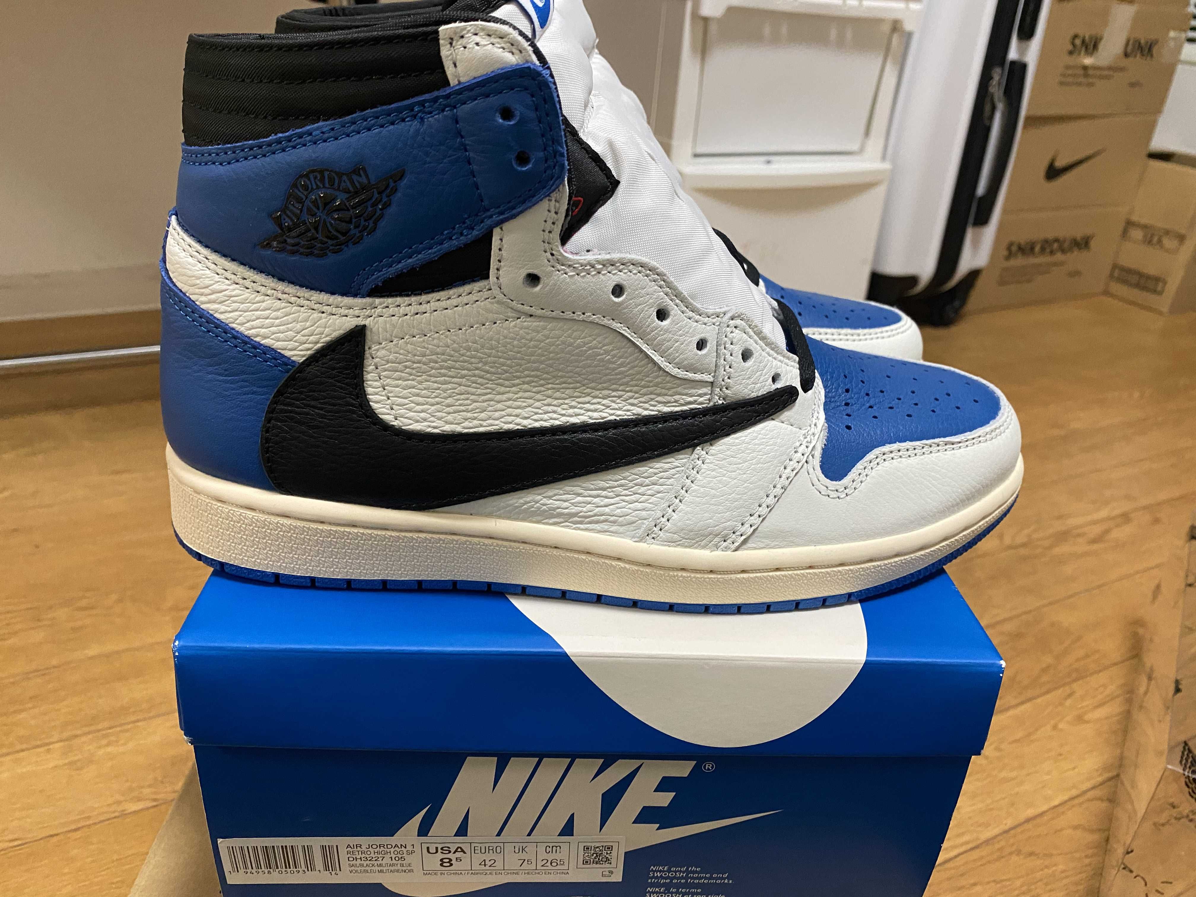 Travis Scott × fragment design × Nike Air Jordan 1 Retro High OG SP "Military Blue"
