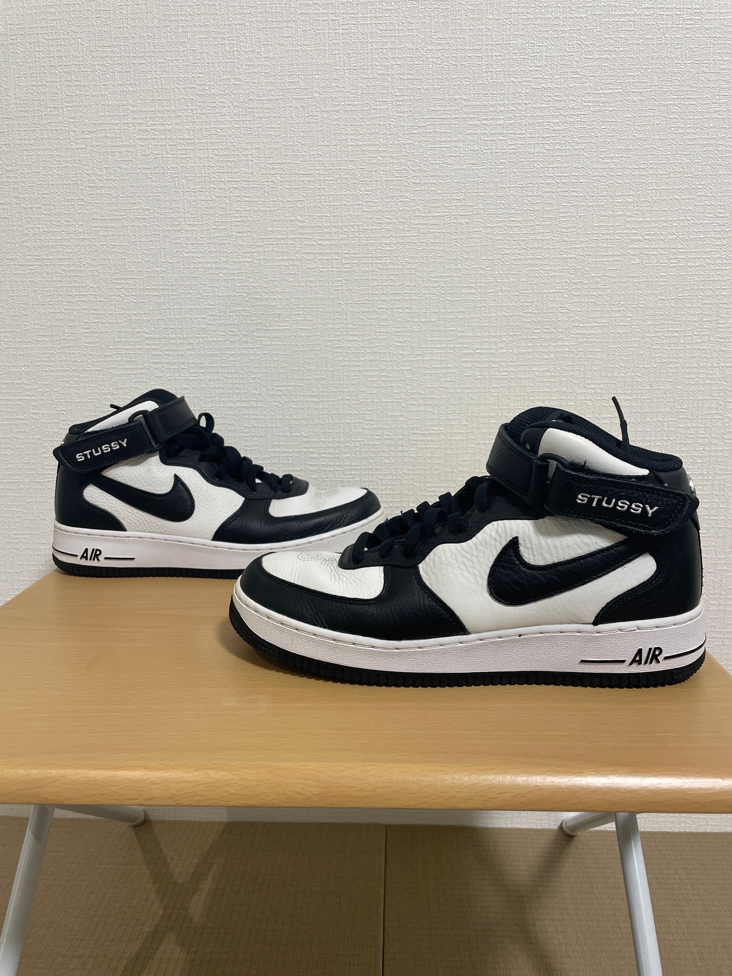 Stussy × Nike Air Force 1 Mid "Black and Light Bone"
