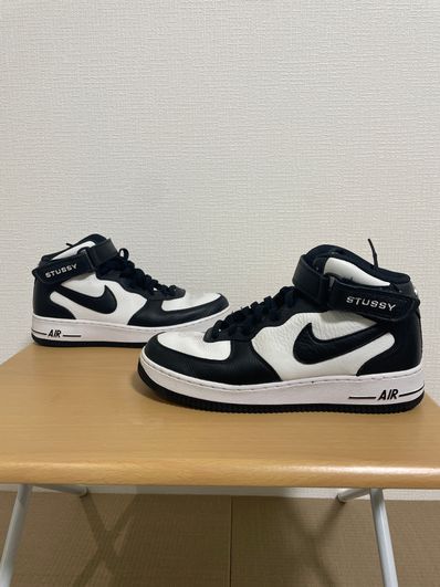 Stussy × Nike Air Force 1 Mid "Black and Light Bone"
