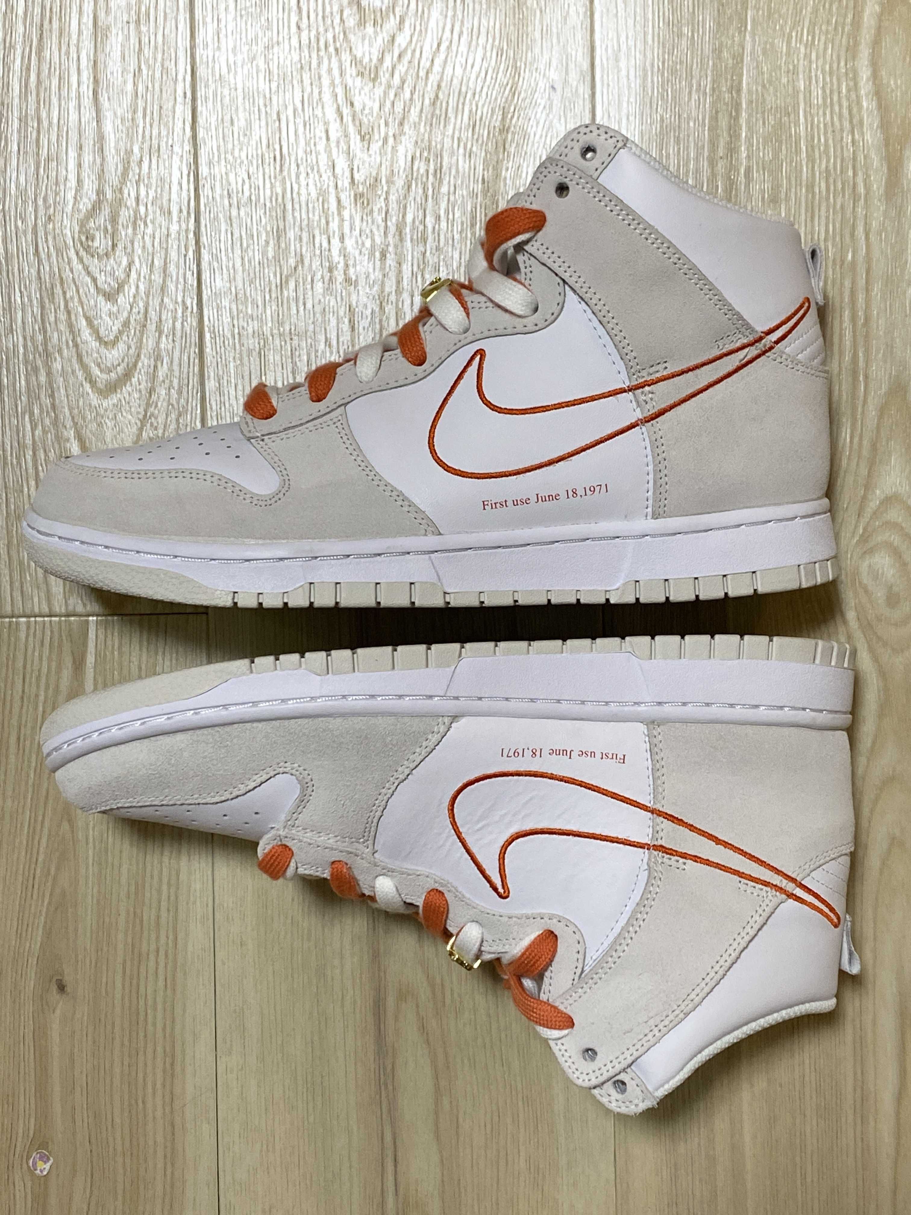 NIKE Women's DUNK HIGH SE FIRST USE "WHITE/ORANGE"