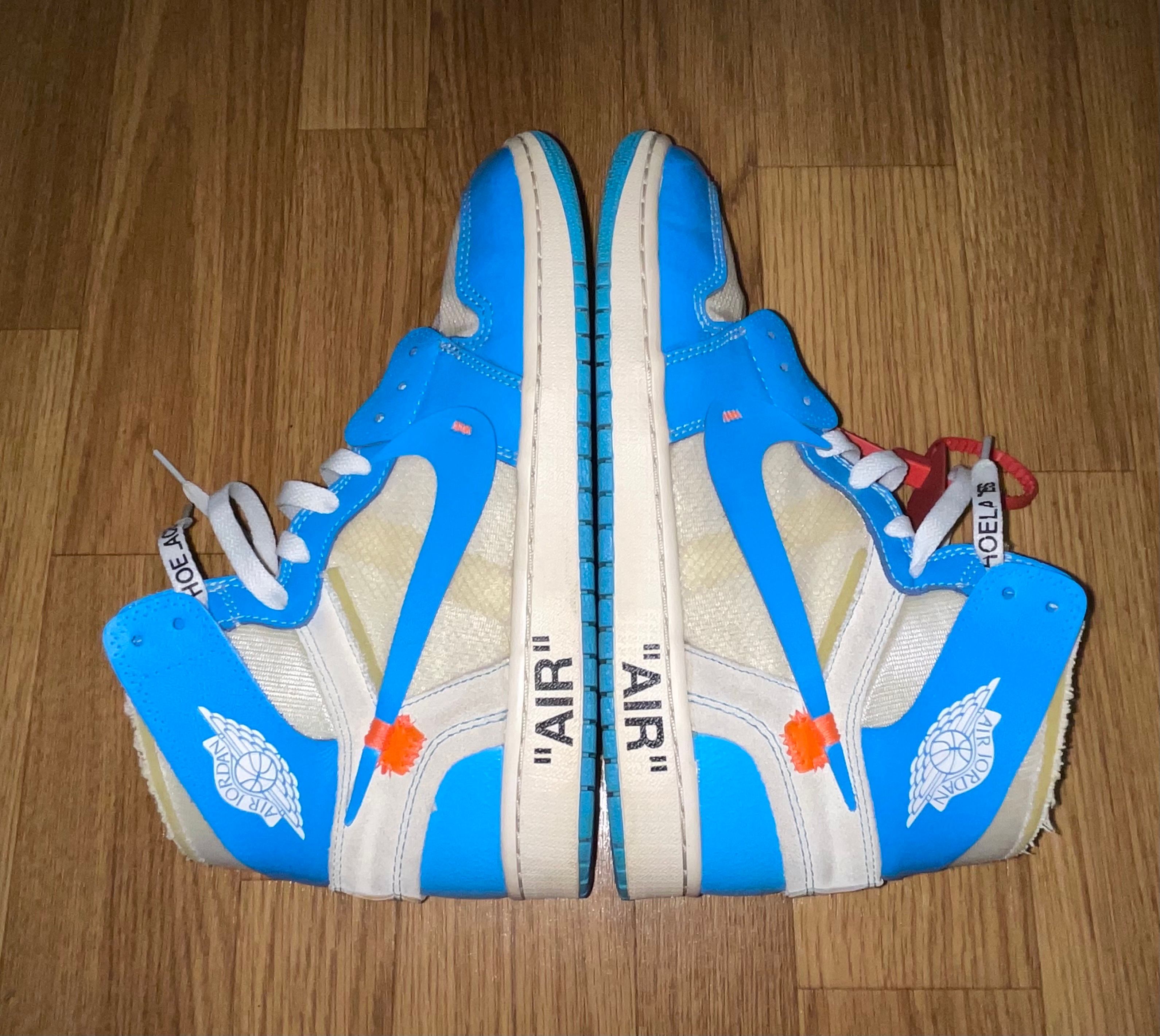 Off-White × Nike Air Jordan 1 High UNC "White/Dark Powder Blue"