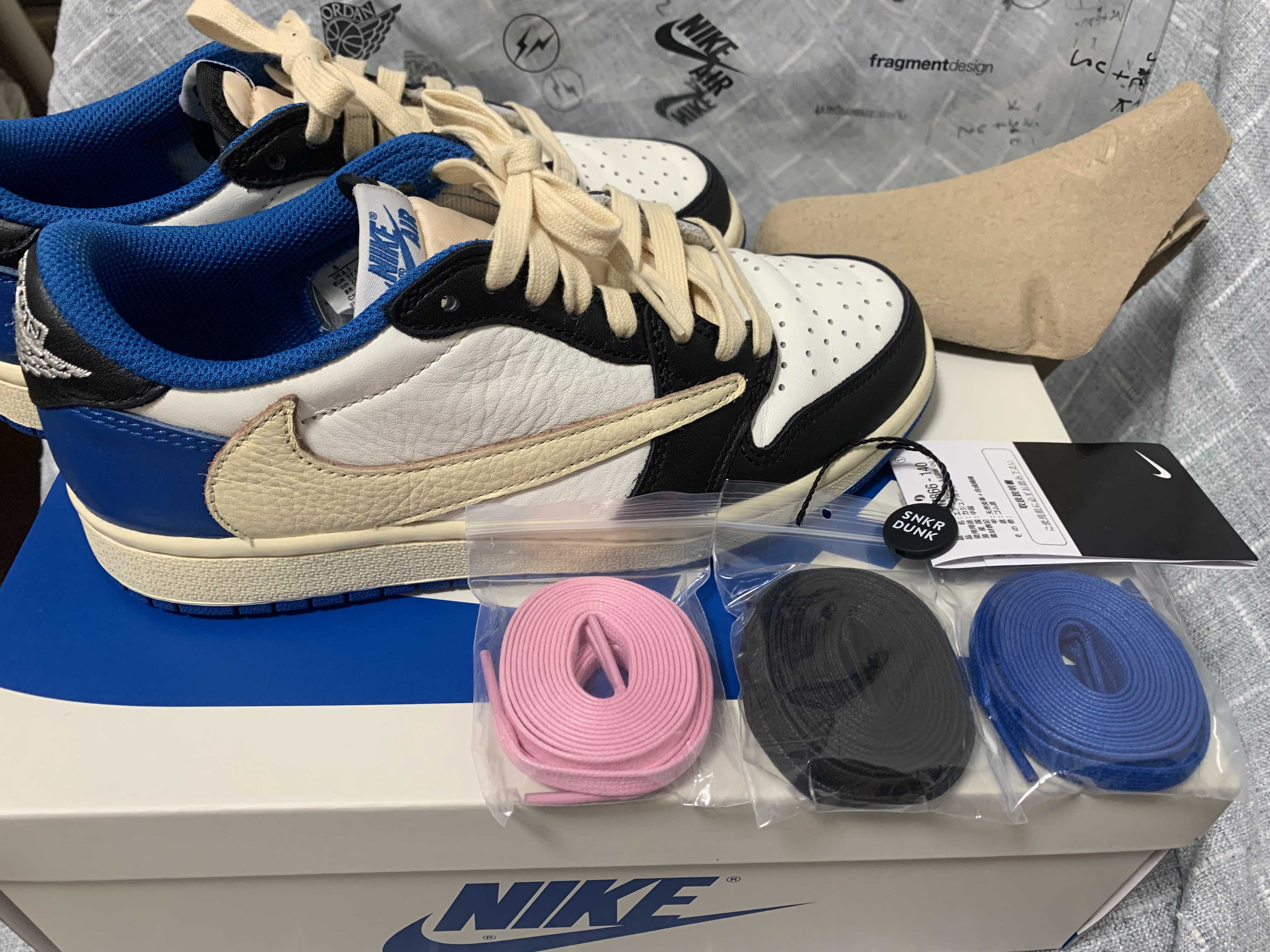 Travis Scott × fragment design × Nike Air Jordan 1 Low OG SP "Military Blue"