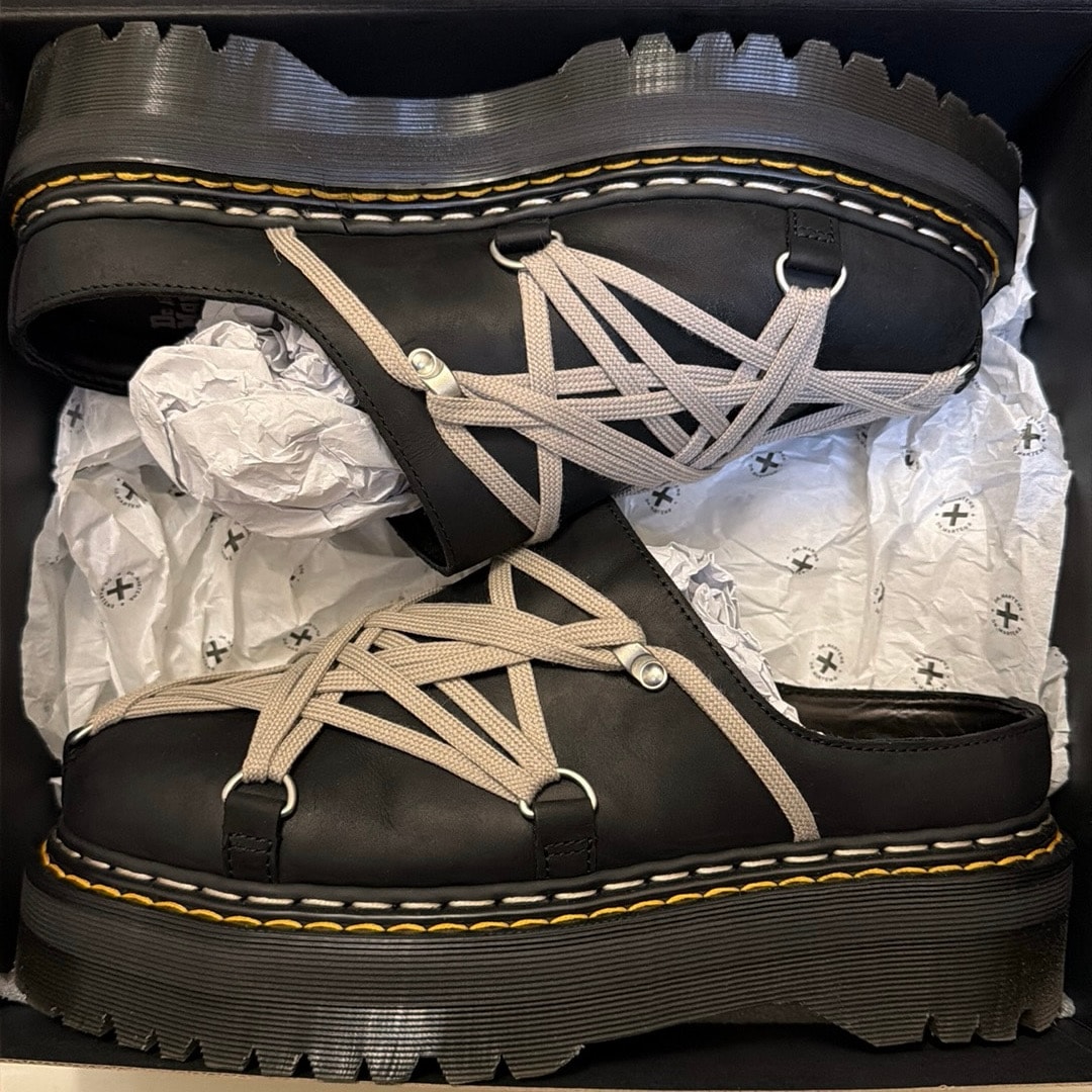 Rick Owens × Dr.Martens Megalace Mule "Black"