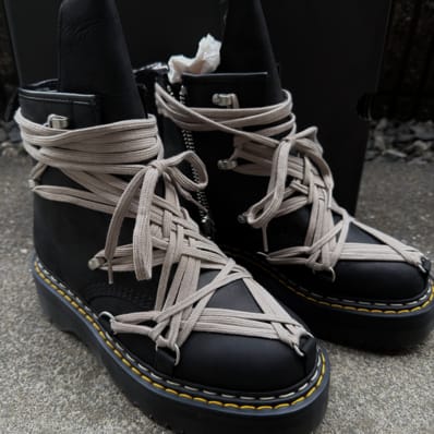 Rick Owens × Dr.Martens 1460 Quad Sole Megalace Boot "Black"
