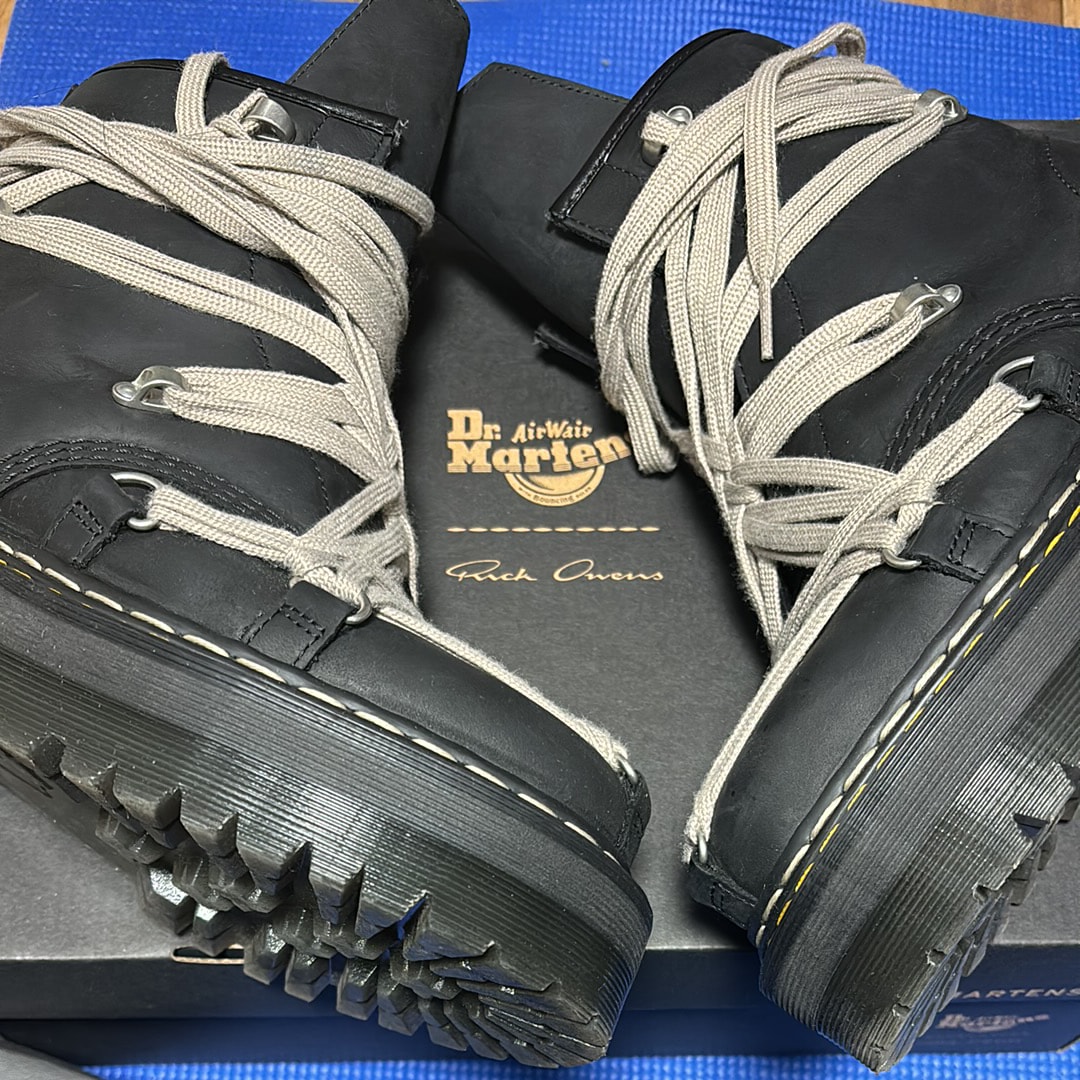 Rick Owens × Dr.Martens 1460 Quad Sole Megalace Boot "Black"