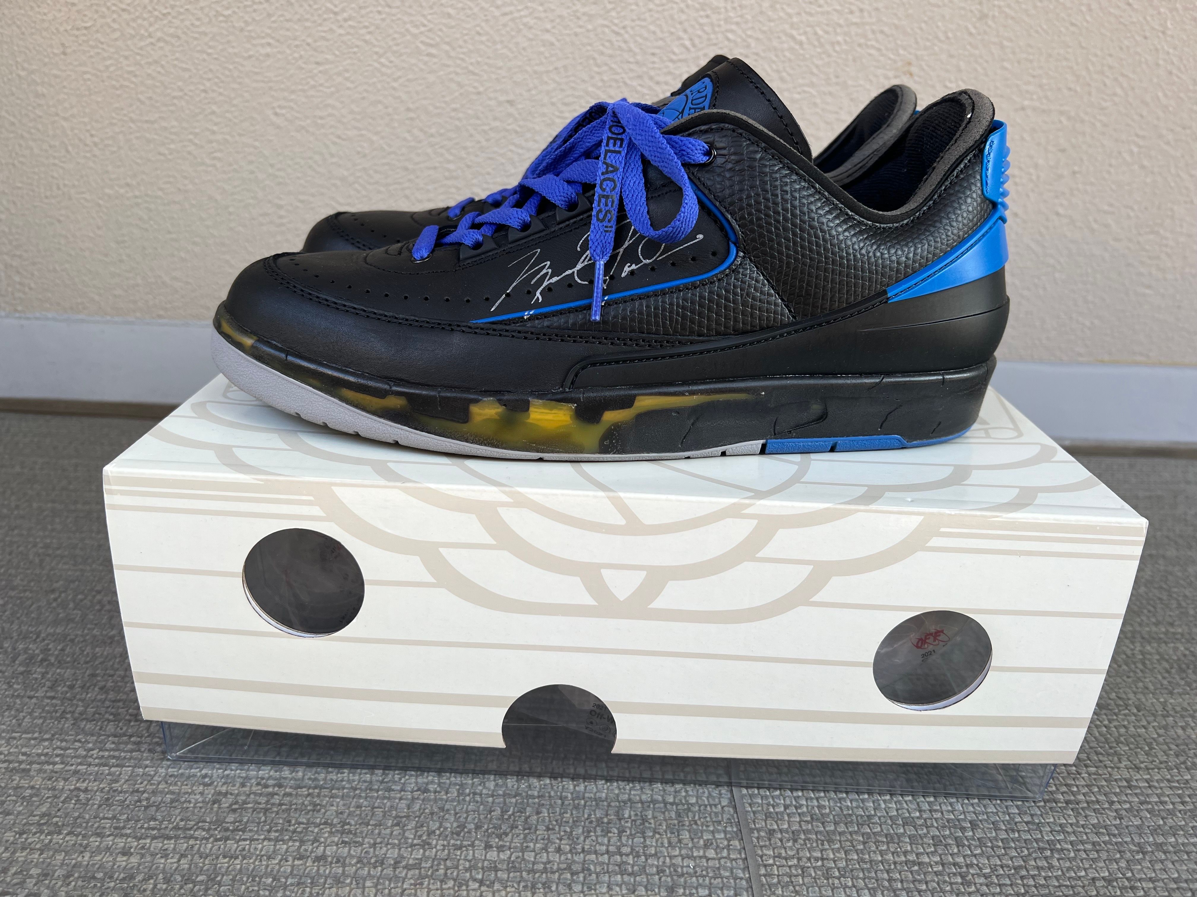 Off-White × Nike Air Jordan 2 Low "Black and Varsity Royal"