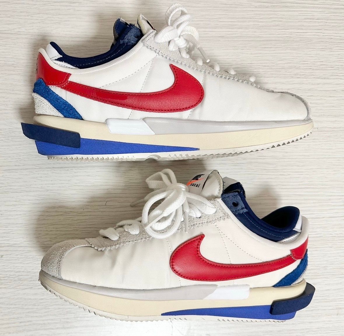sacai × Nike Zoom Cortez "White and University Red"