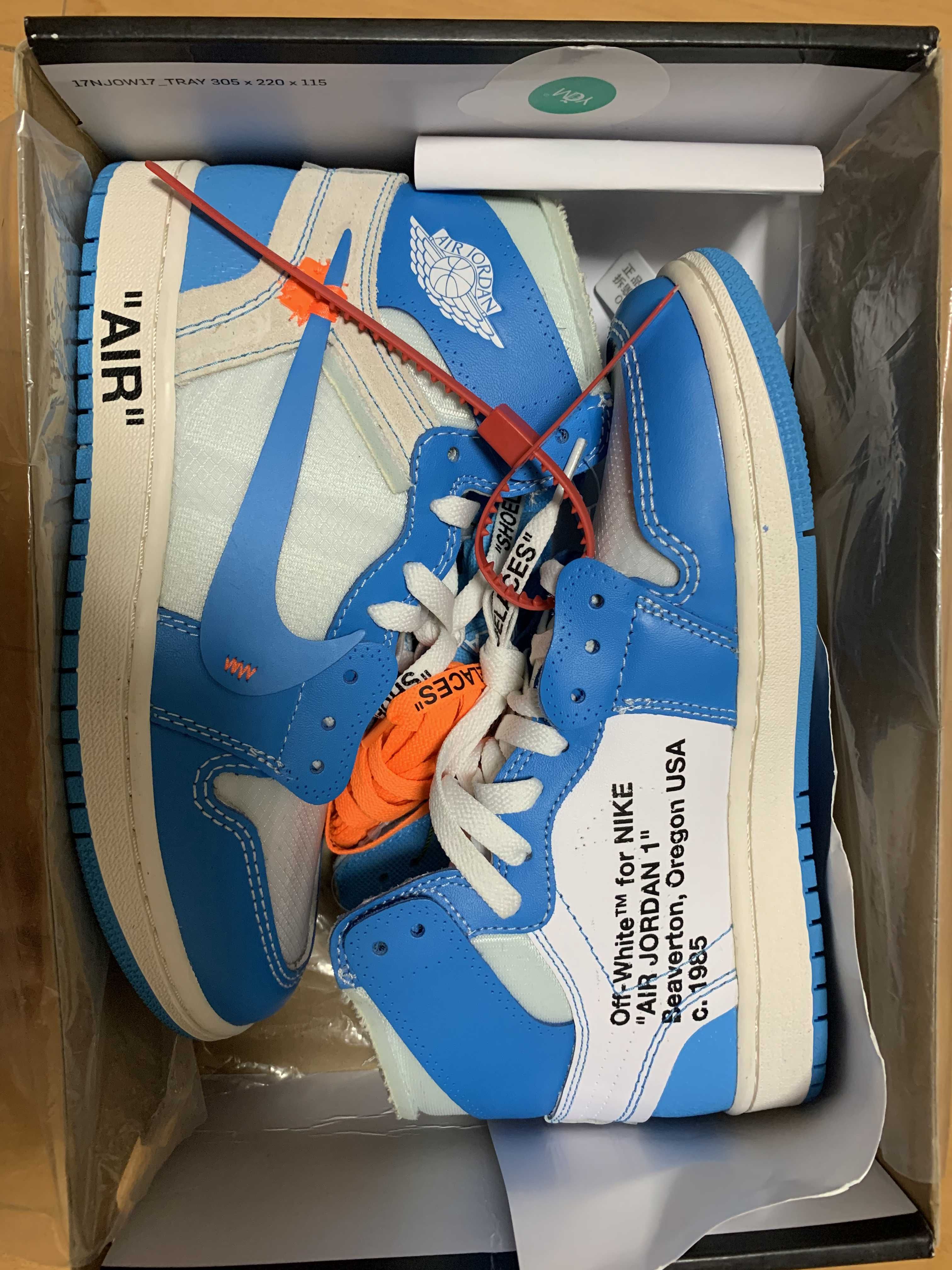Off-White × Nike Air Jordan 1 High UNC "White/Dark Powder Blue"