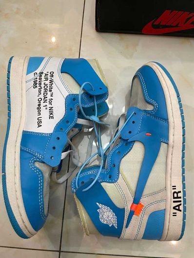 Off-White × Nike Air Jordan 1 High UNC "White/Dark Powder Blue"