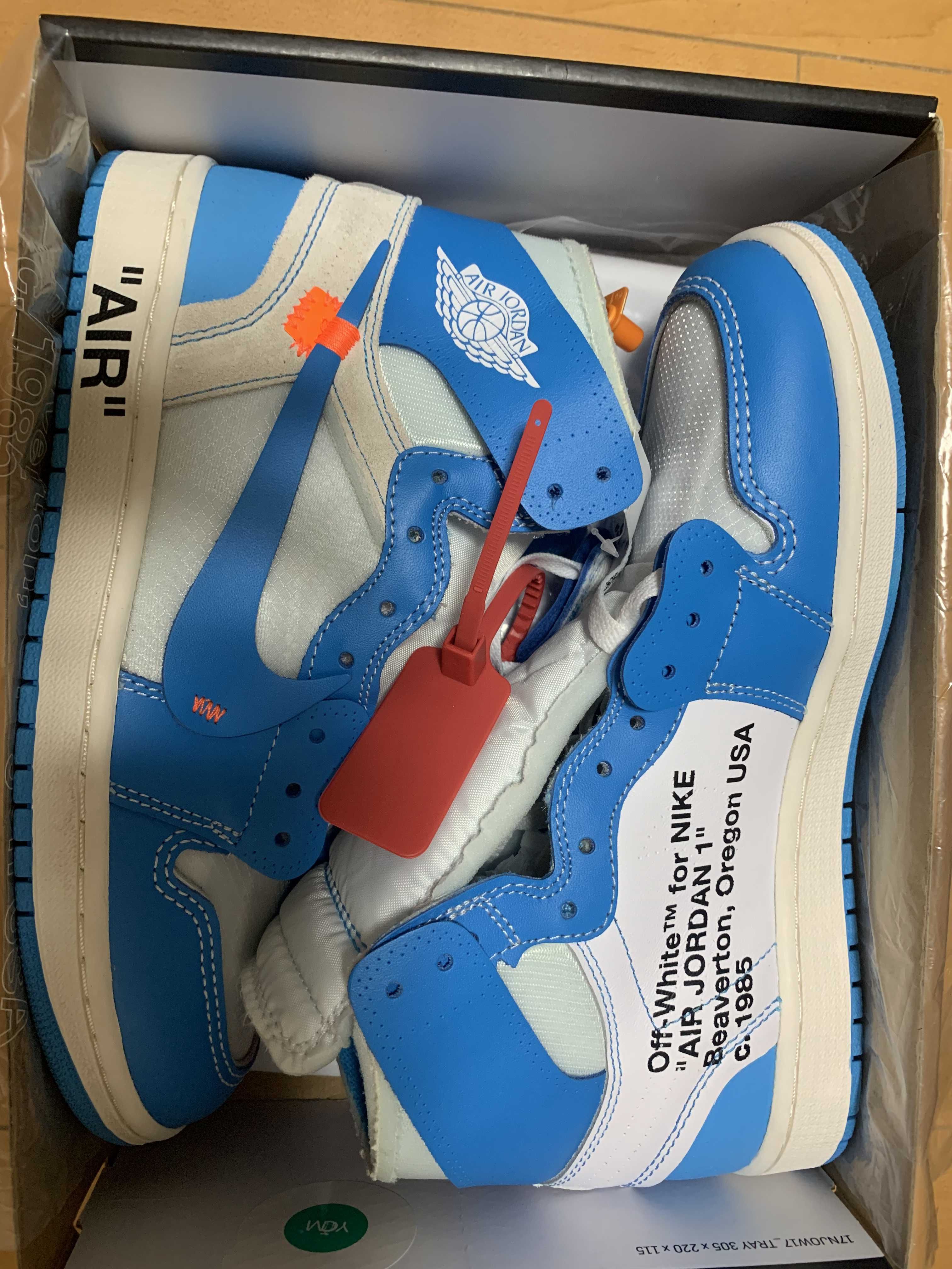 Off-White × Nike Air Jordan 1 High UNC "White/Dark Powder Blue"