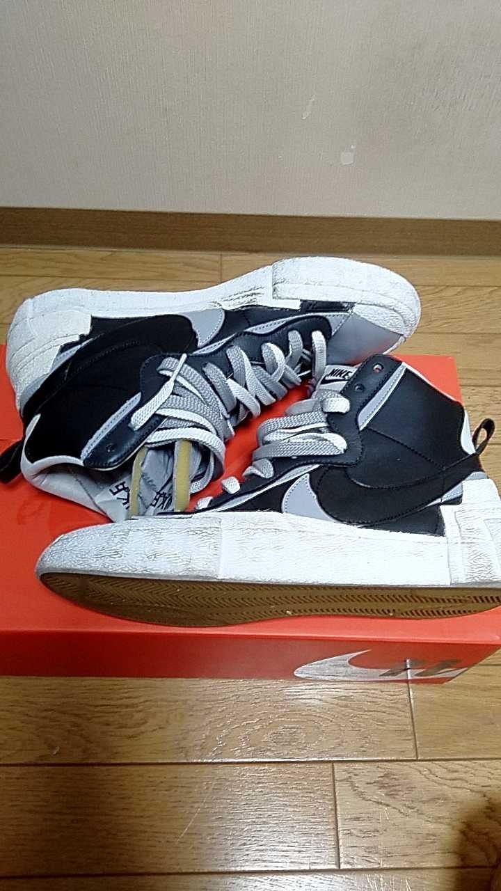 sacai × NIKE BLAZER MID "BLACK/WOLF GREY/WHITE"