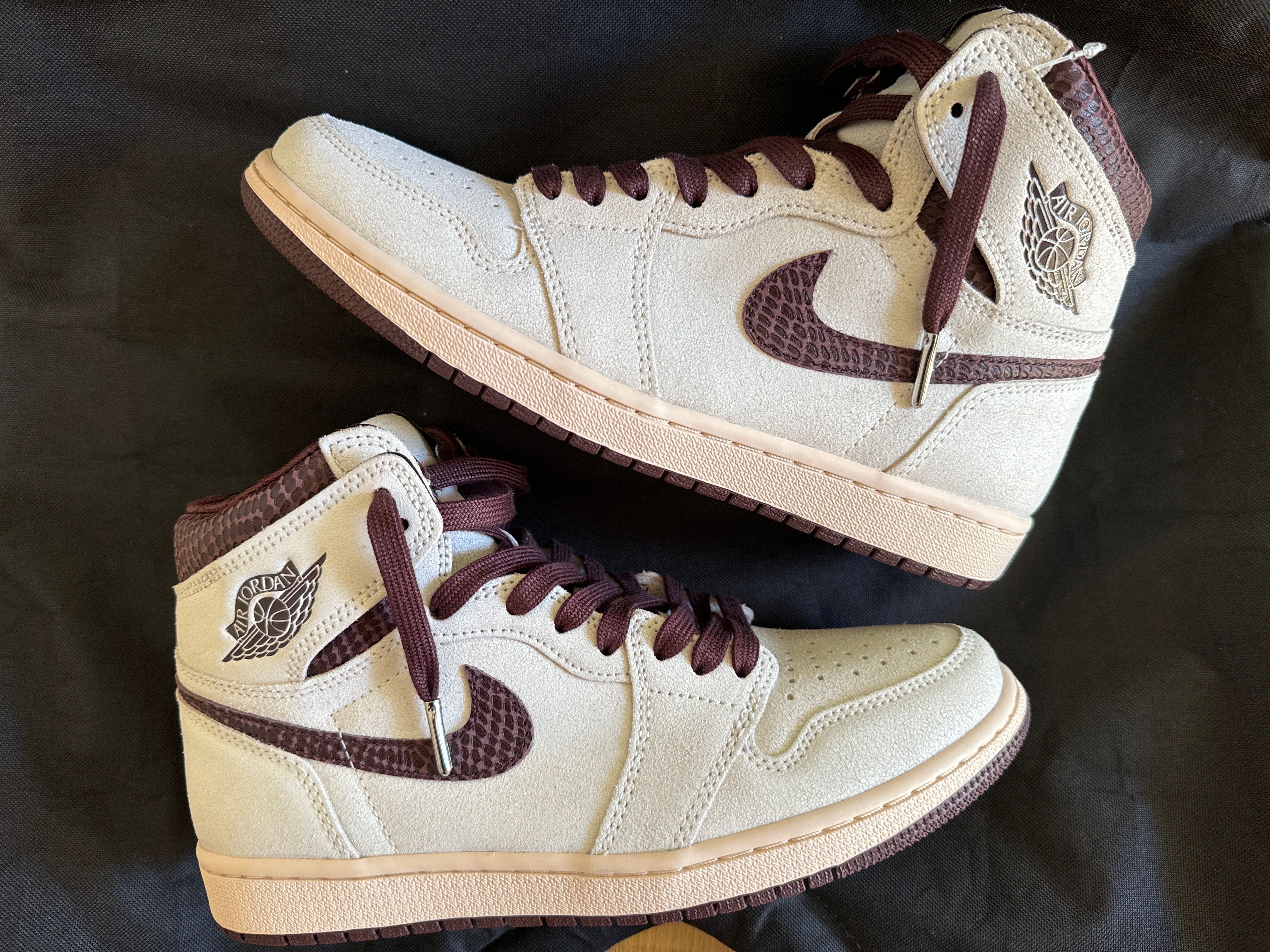 A Ma Maniere × Nike Air Jordan 1 Retro High OG "Sail and Burgundy"
