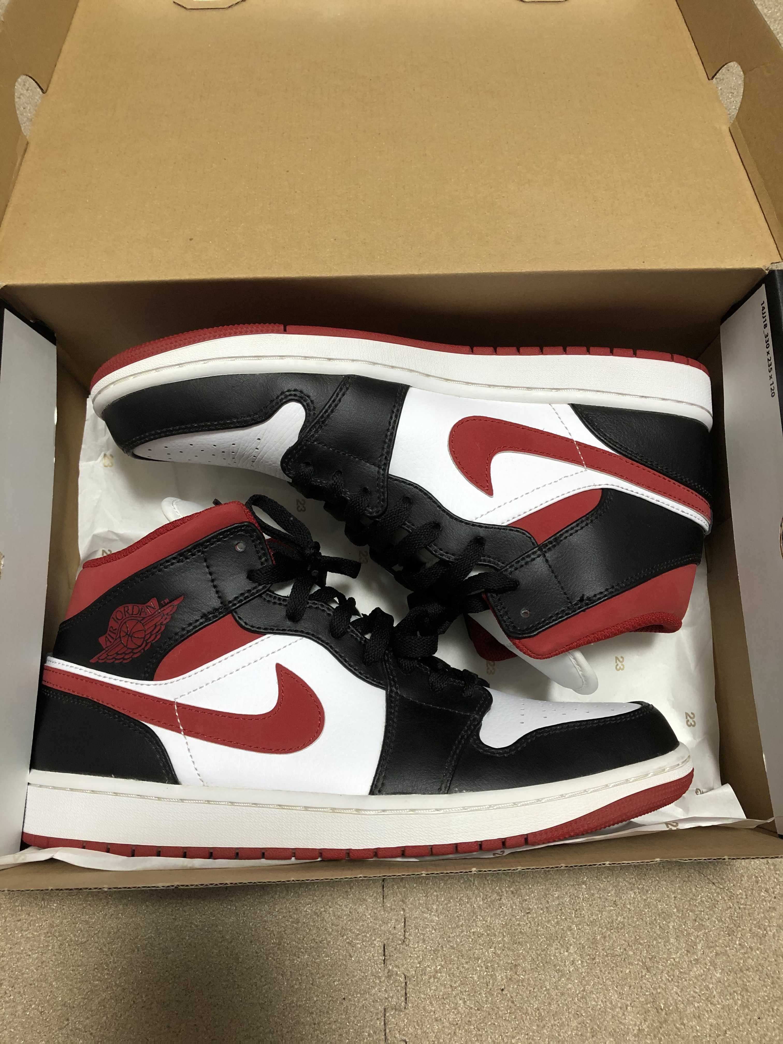 Nike Air Jordan 1 Mid "White/Gym Red Black"