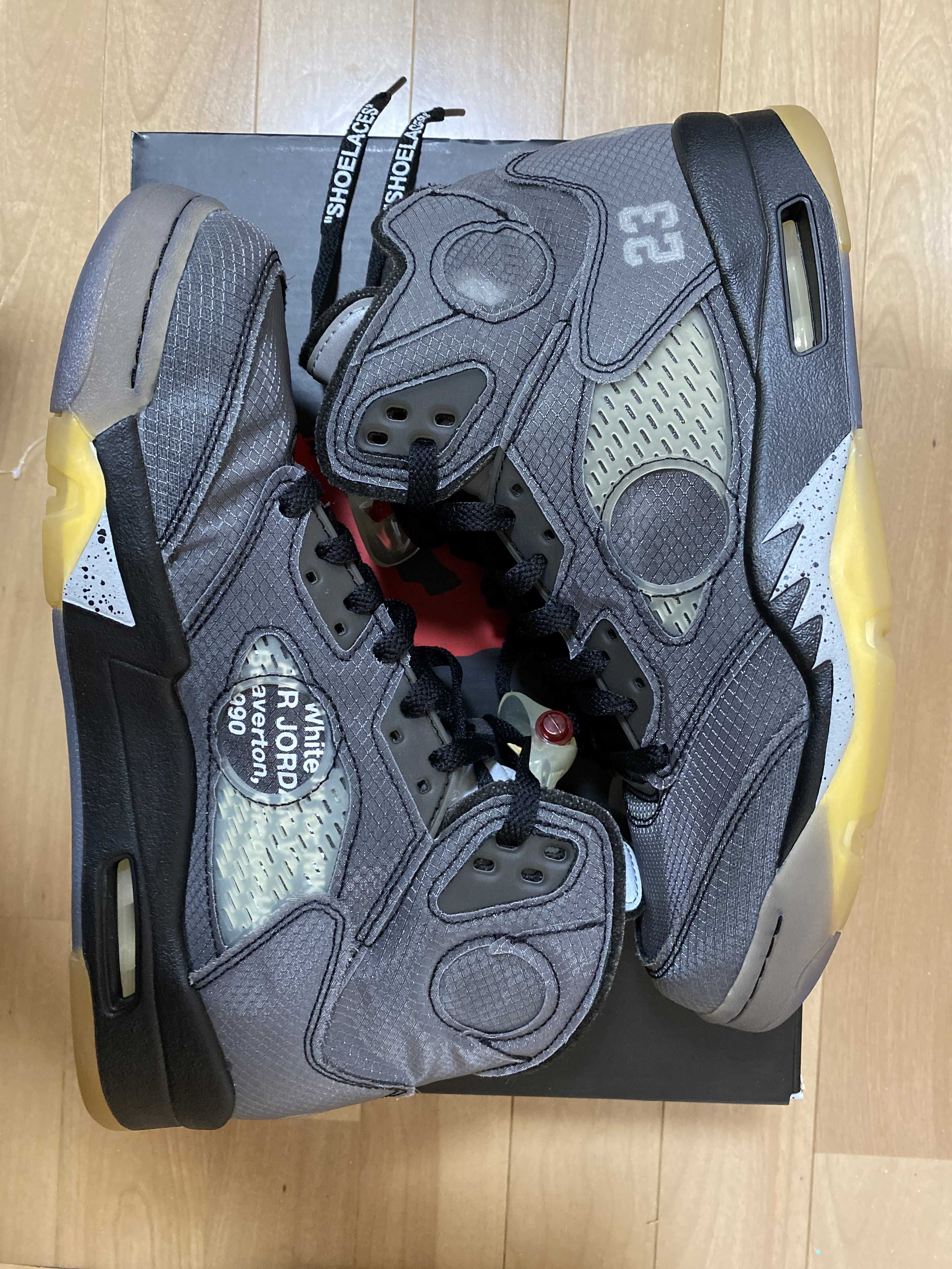 Off-White × Nike Air Jordan 5 "Black/Muslin/Fire Red"