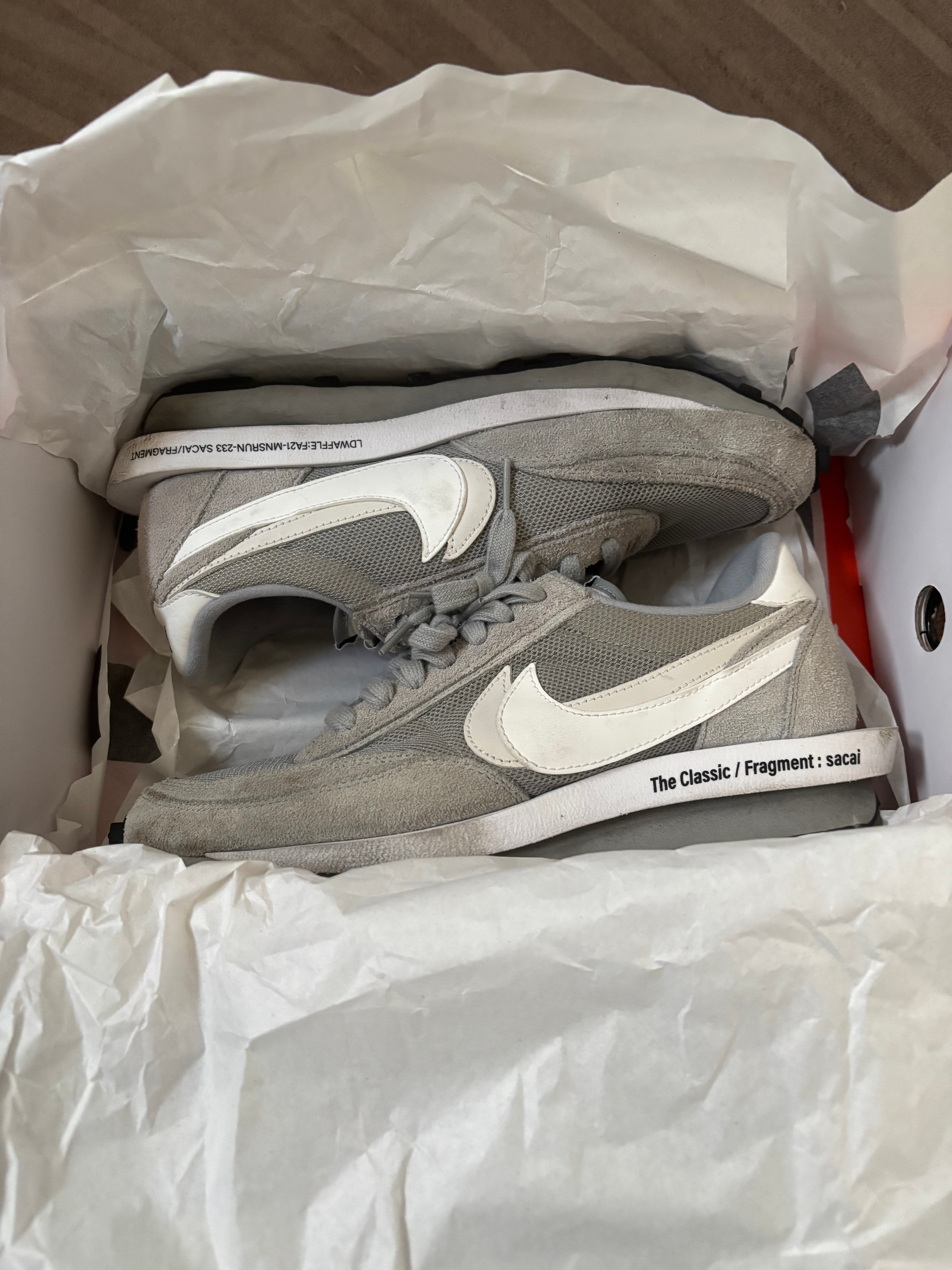 Fragment × sacai × Nike LD Waffle "Light Smoke Grey"