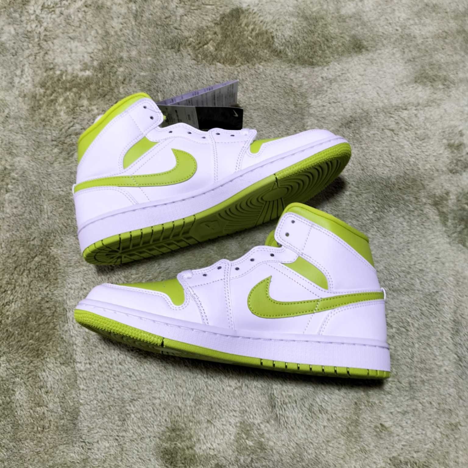 Nike Women's Air Jordan 1 Mid "White Lime"