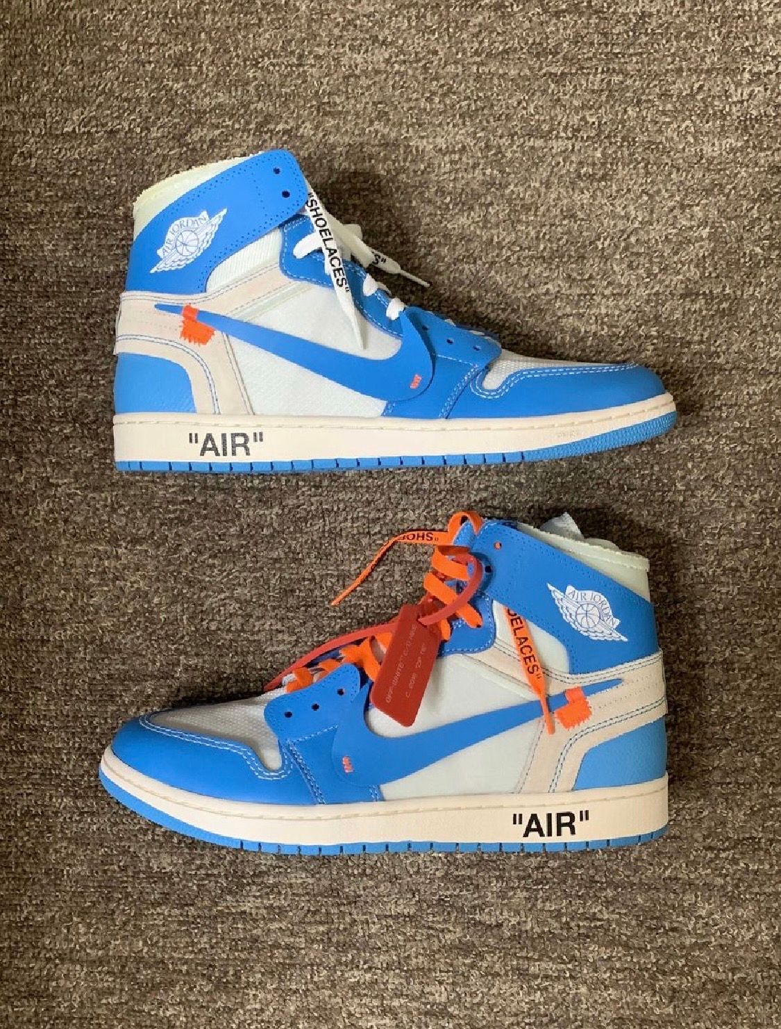 Off-White × Nike Air Jordan 1 High UNC "White/Dark Powder Blue"