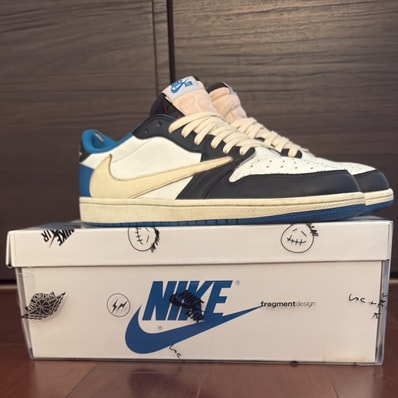 Travis Scott × fragment design × Nike Air Jordan 1 Low OG SP "Military Blue"
