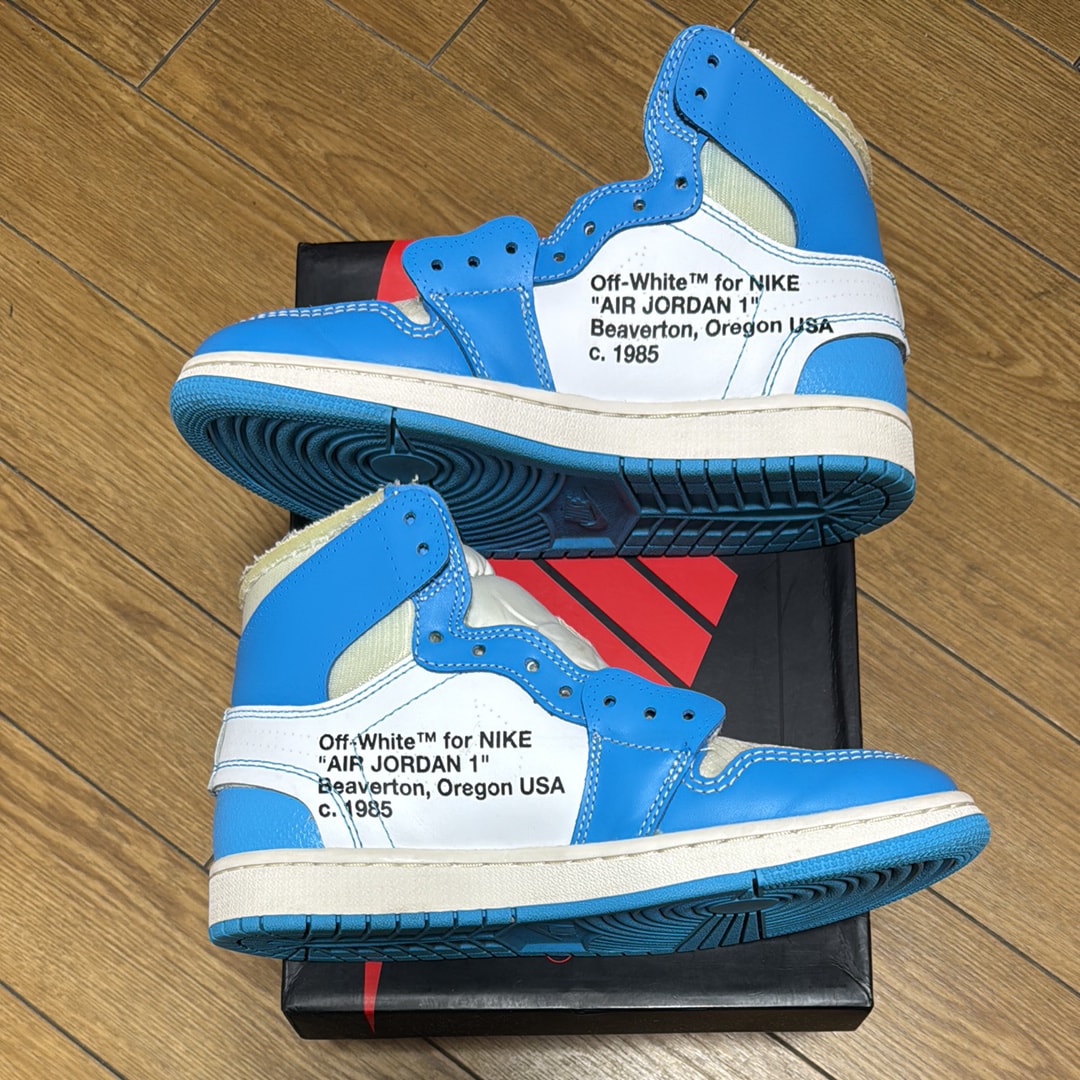 Off-White × Nike Air Jordan 1 High UNC "White/Dark Powder Blue"
