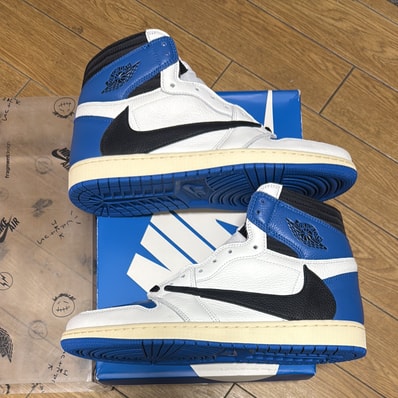 Travis Scott × fragment design × Nike Air Jordan 1 Retro High OG SP "Military Blue"