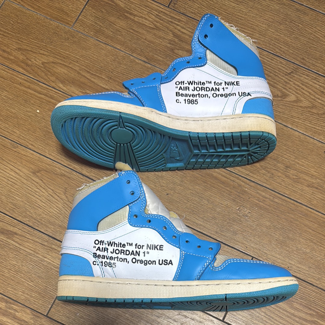 Off-White × Nike Air Jordan 1 High UNC "White/Dark Powder Blue"