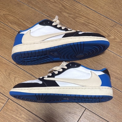 Travis Scott × fragment design × Nike Air Jordan 1 Low OG SP "Military Blue"
