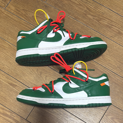 Off-White × Nike Dunk Low "White/Pine Green"