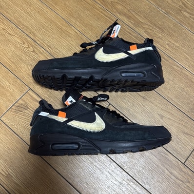 Off-White × Nike Air Max 90 "Black/Black-Cone-White"