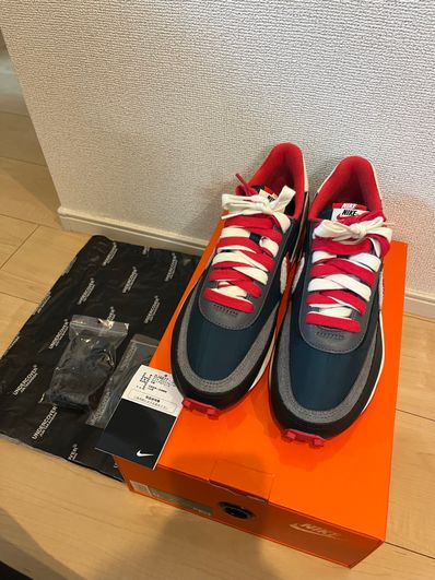 UNDERCOVER × sacai × Nike LD Waffle "Midnight Spruce/Pale Ivory-Dark Grey-University Red"