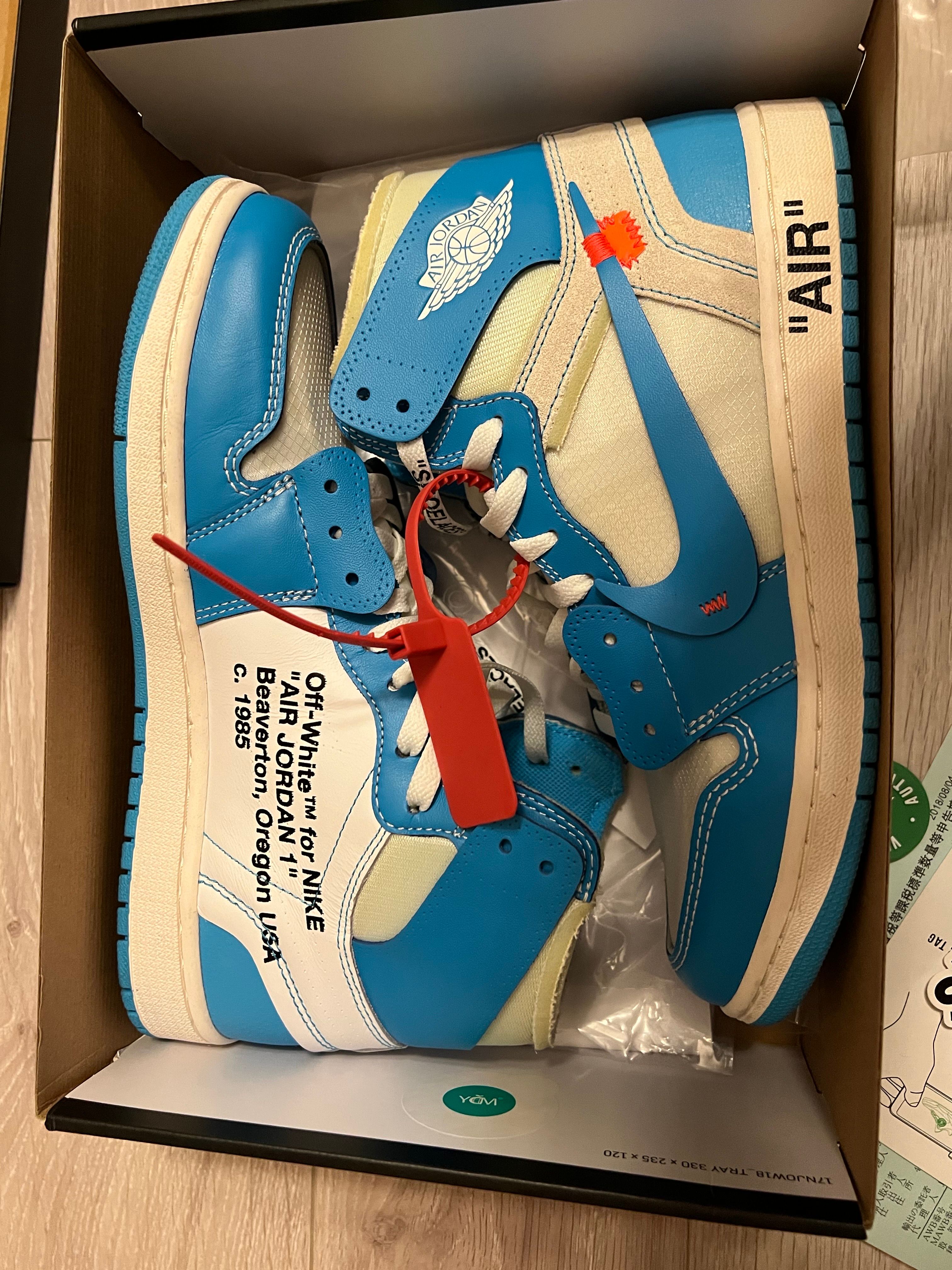 Off-White × Nike Air Jordan 1 High UNC "White/Dark Powder Blue"