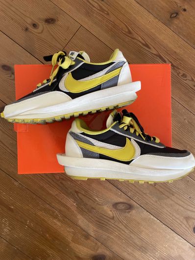 UNDERCOVER × sacai × Nike LD Waffle "Black/Sail-Dark Grey-Bright Citron"
