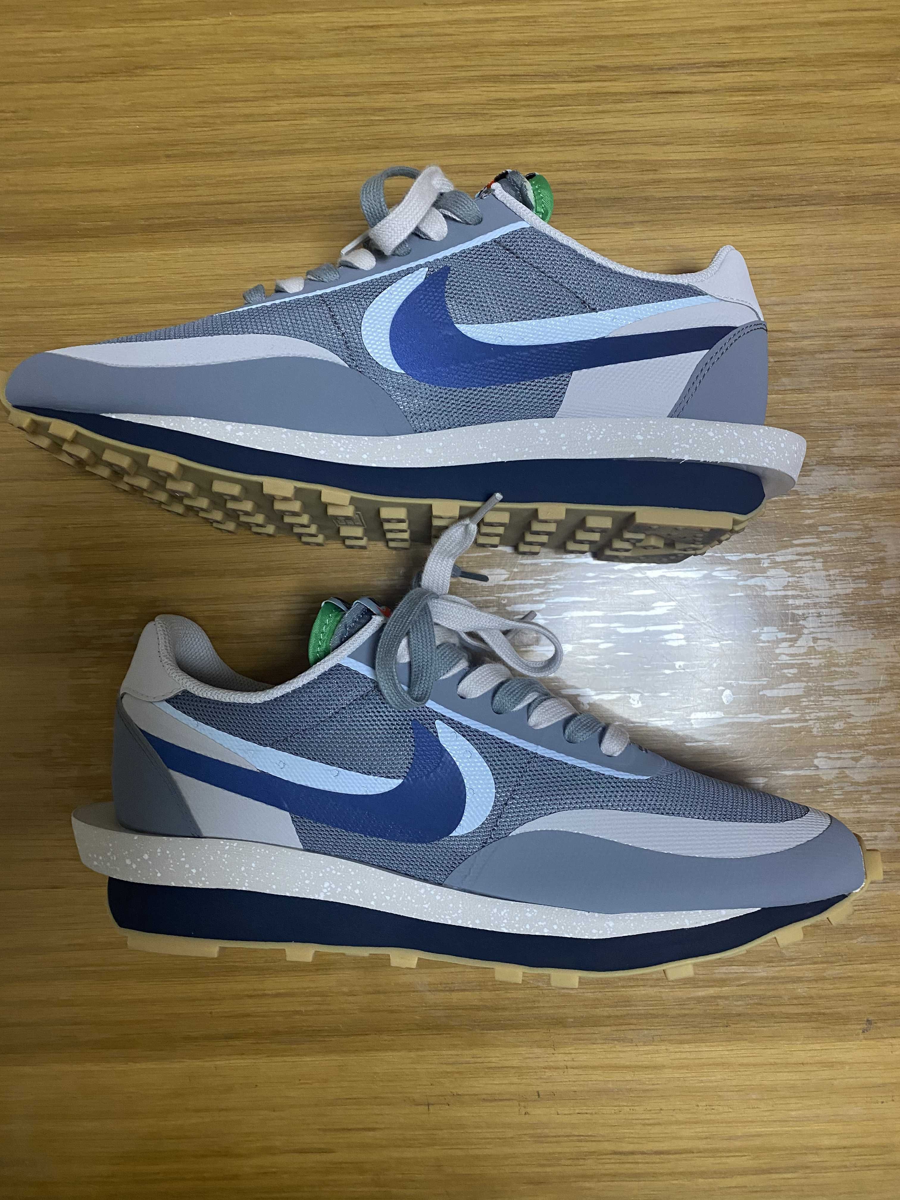 CLOT × Sacai × Nike LD Waffle "Grey Obsidian/Cool Grey"