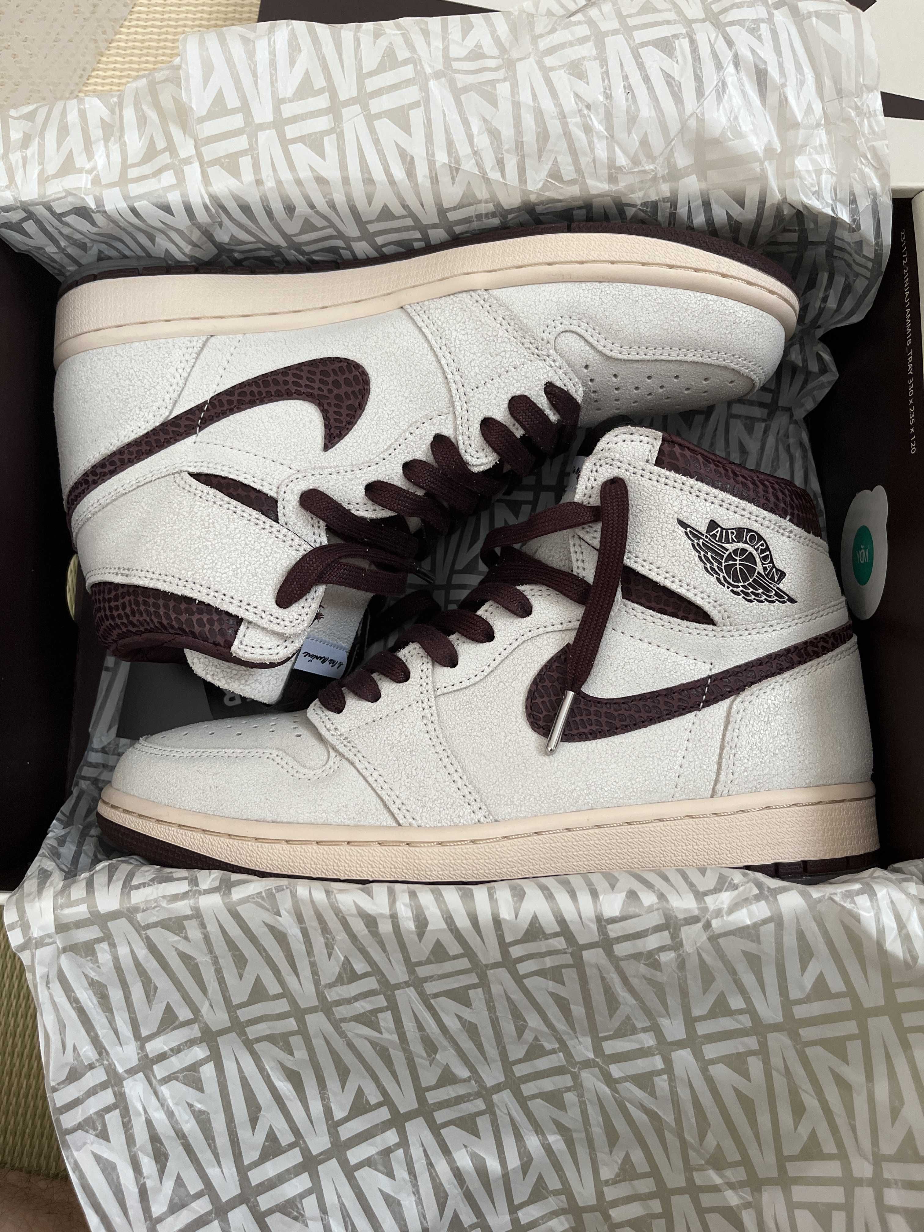 A Ma Maniere × Nike Air Jordan 1 Retro High OG "Sail and Burgundy"