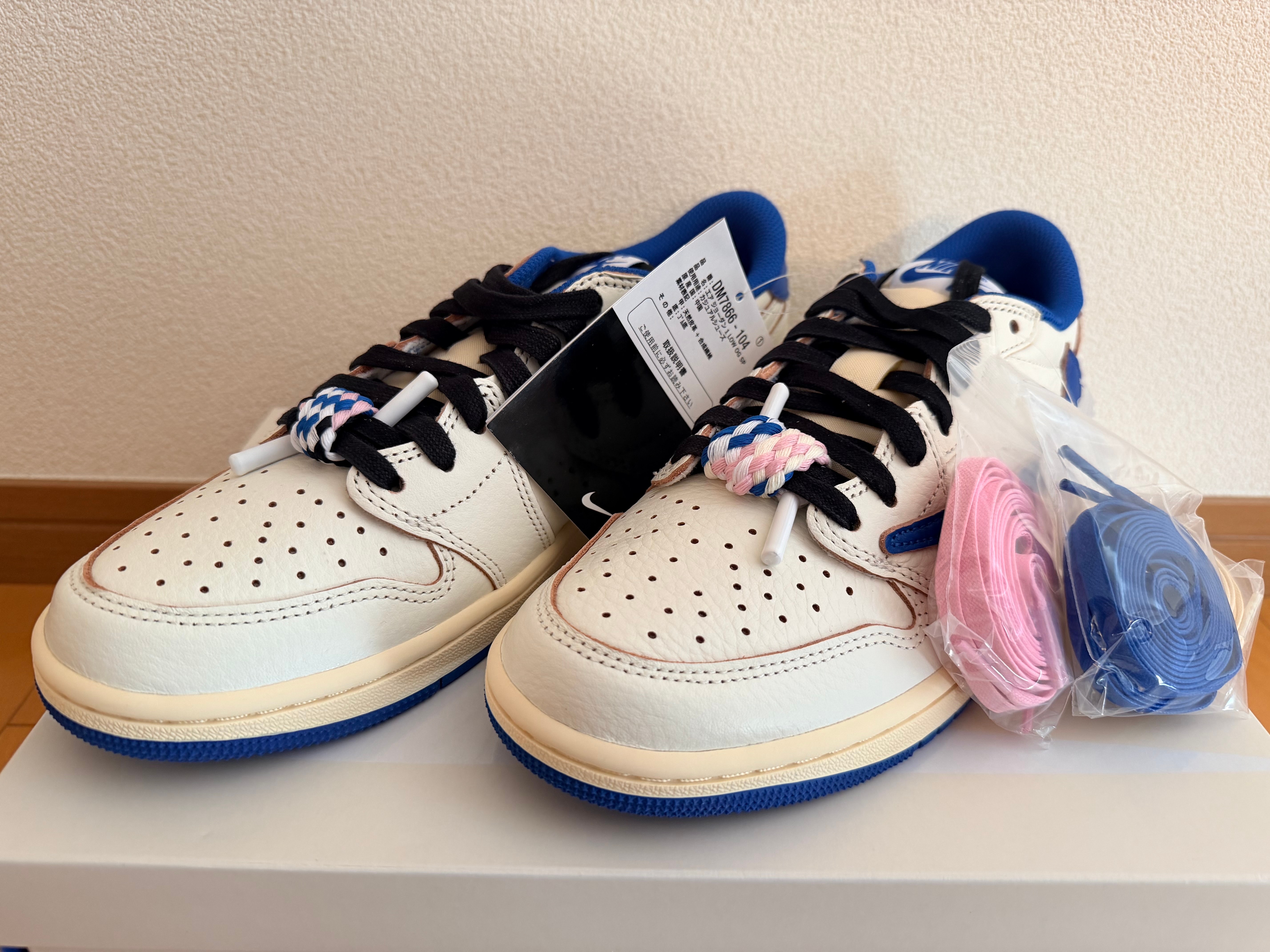 Travis Scott × fragment design × Nike Air Jordan 1 Low OG "Sail/Military Blue"
