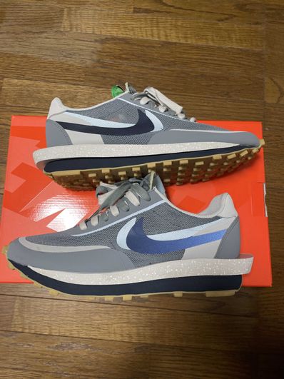 CLOT × Sacai × Nike LD Waffle "Grey Obsidian/Cool Grey"