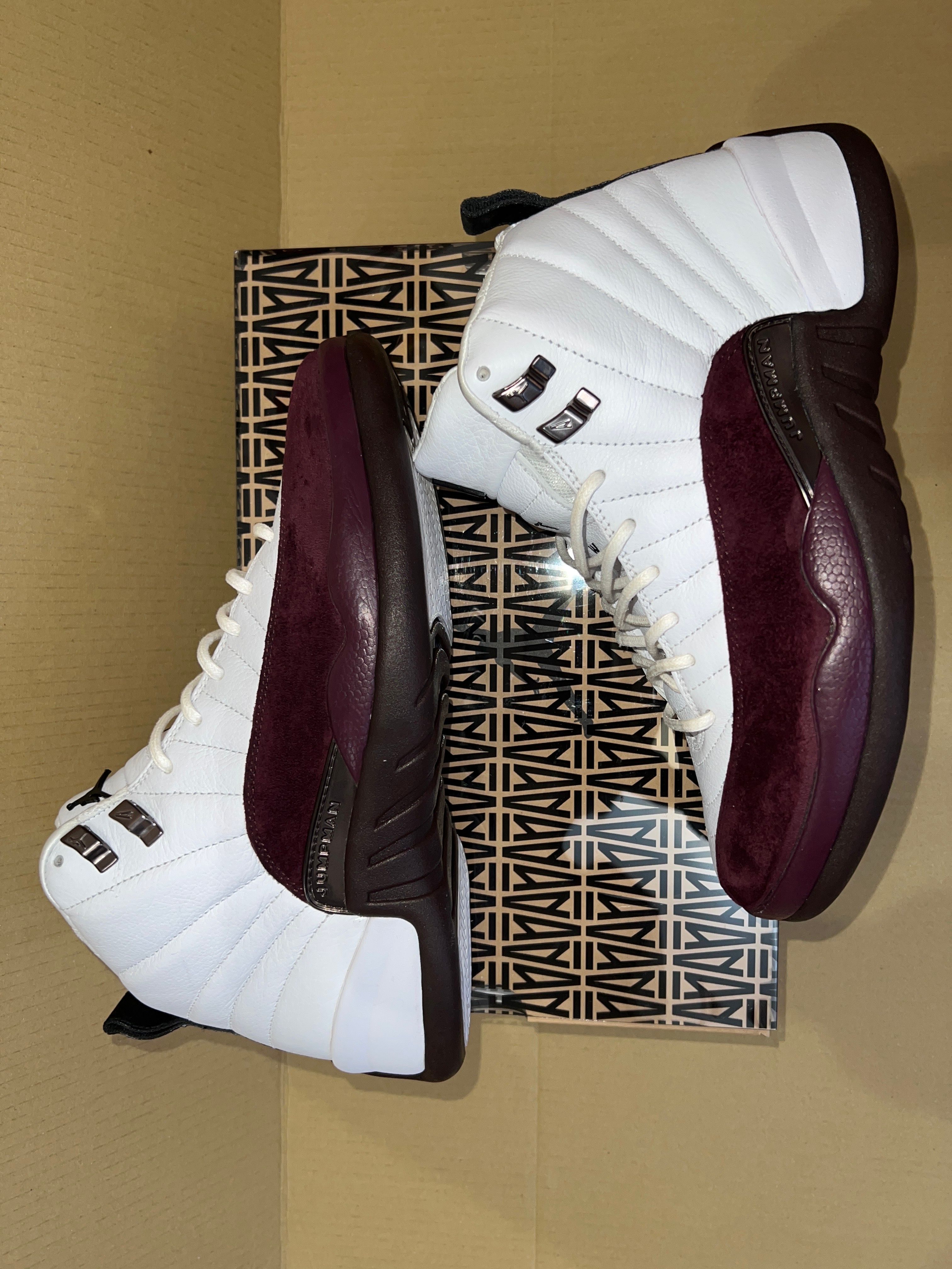 A Ma Maniere × Nike Women's Air Jordan 12 "White and Burgundy Crush"