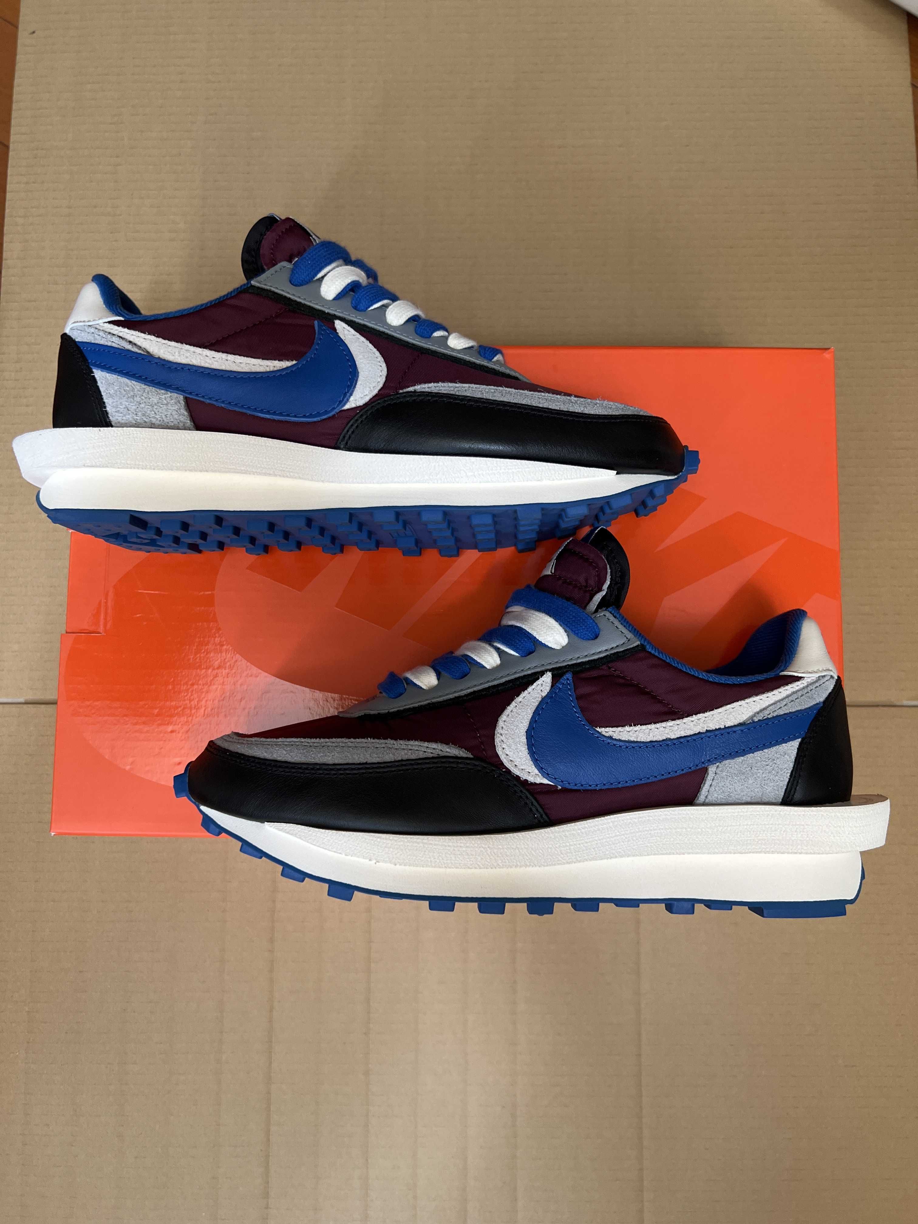 UNDERCOVER × sacai × Nike LD Waffle "Night Maroon/Pale Ivory-Ground Grey-Team Royal"