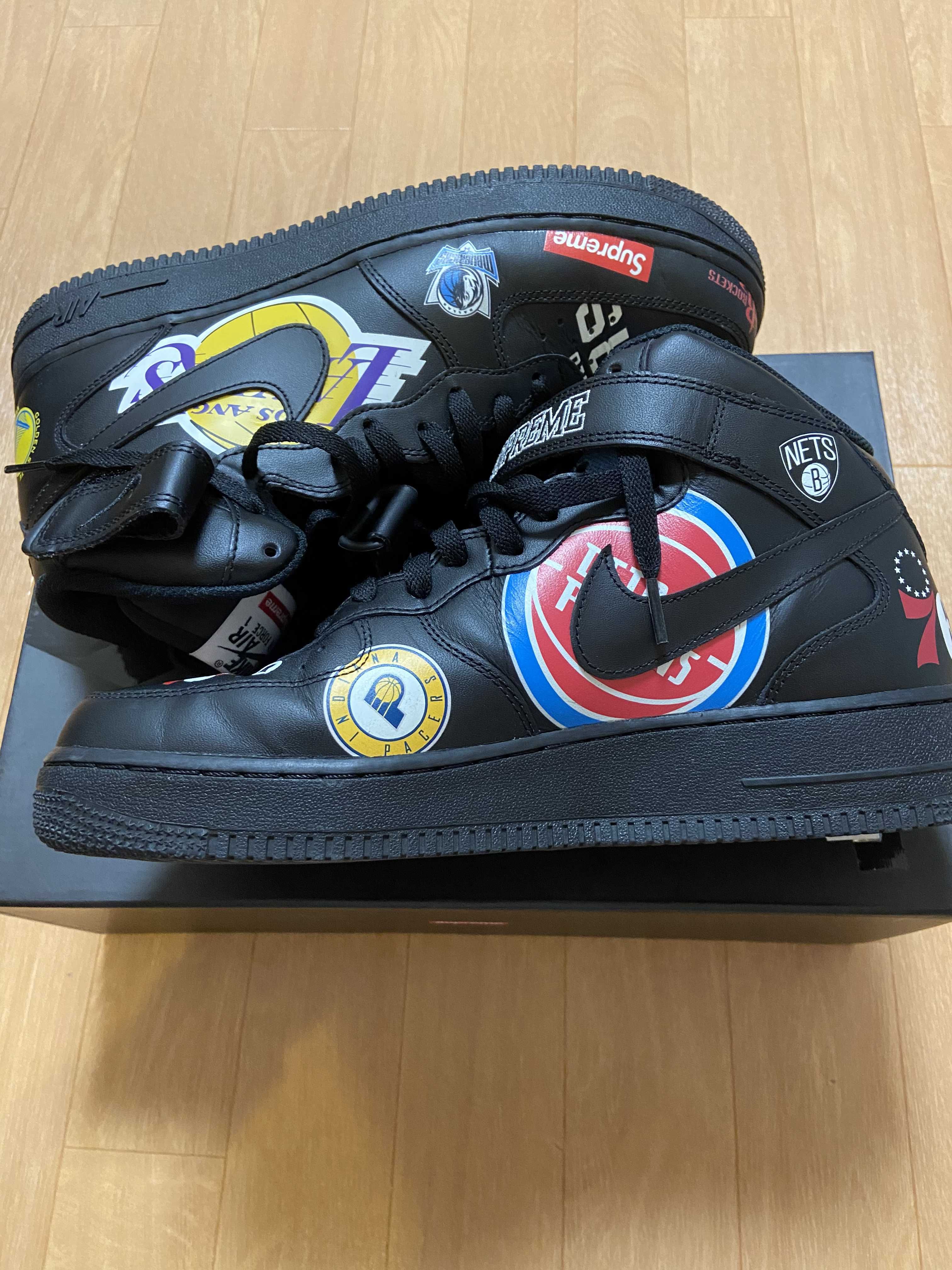 Supreme × NBA × Nike Air Force 1 Mid '07 "Black"