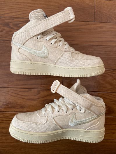 Stussy × Nike Air Force 1 Mid "Fossil Stone"